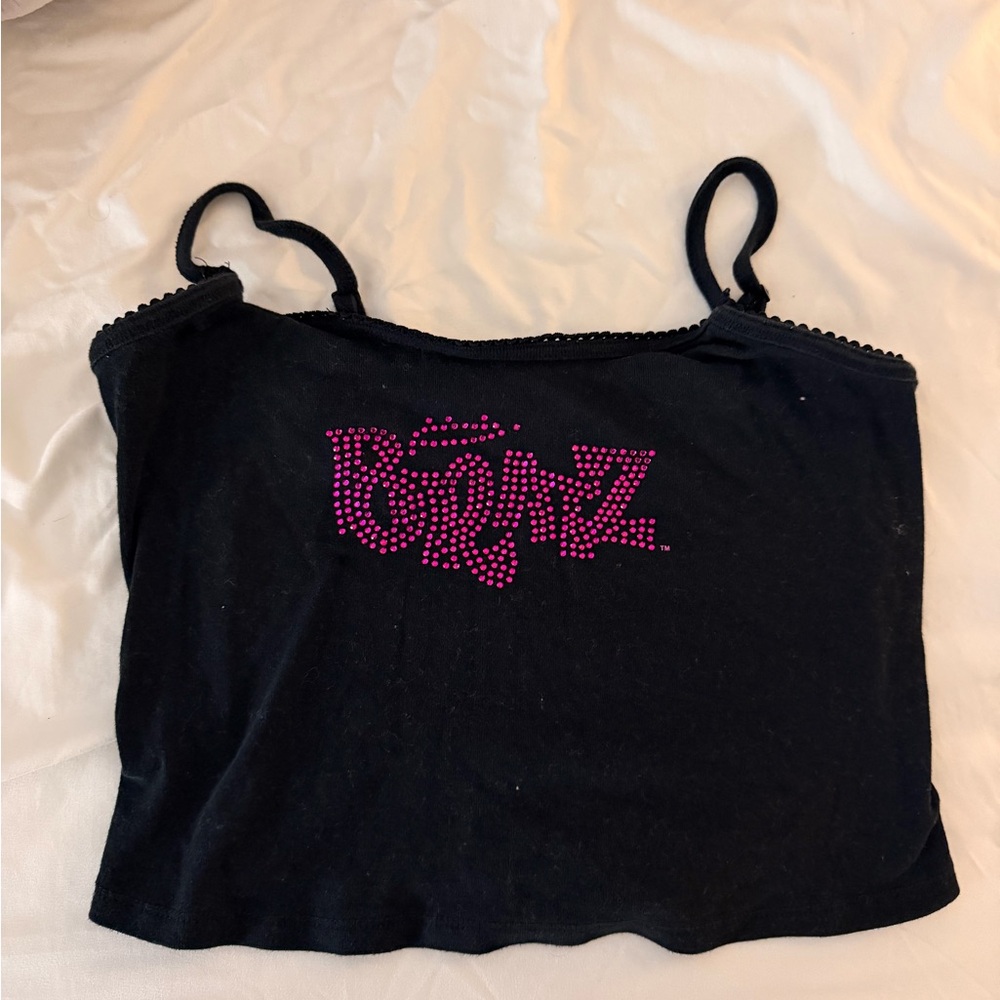 Forever 21 Black Tank Top with Pink Studded 'Bratz' Logo